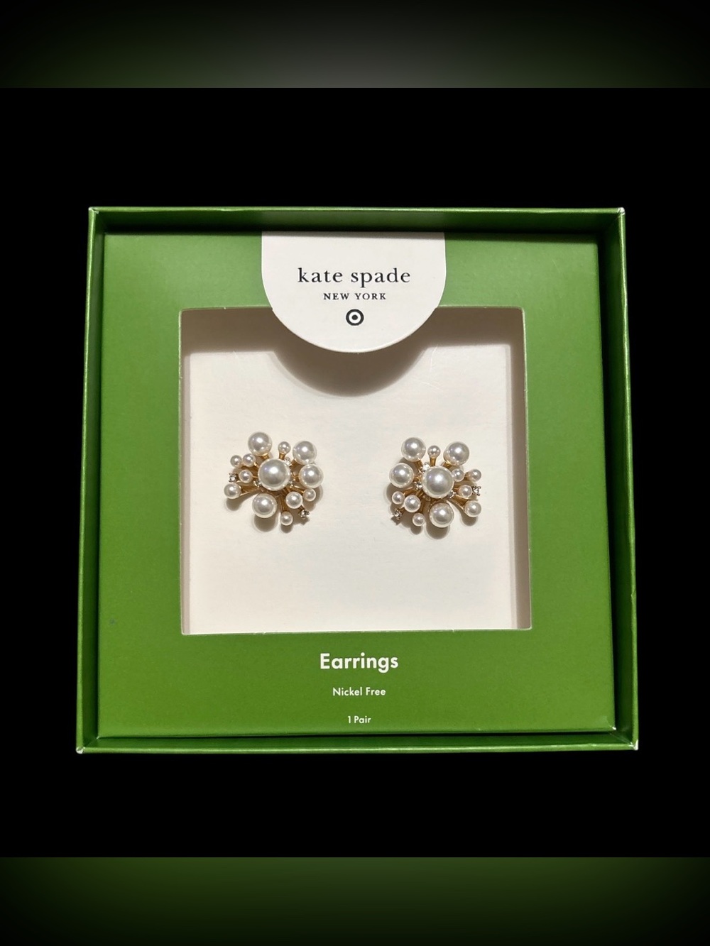 kate spade target gold-tone cluster pearl stud earrings